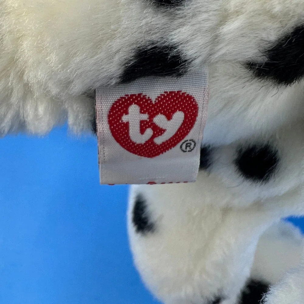Ty‎ Beanie Buddies Dalmatian 12 Inch White Black Christmas Santa Hat Scarf Dog